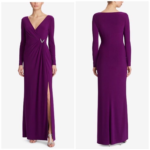 ralph lauren purple gown